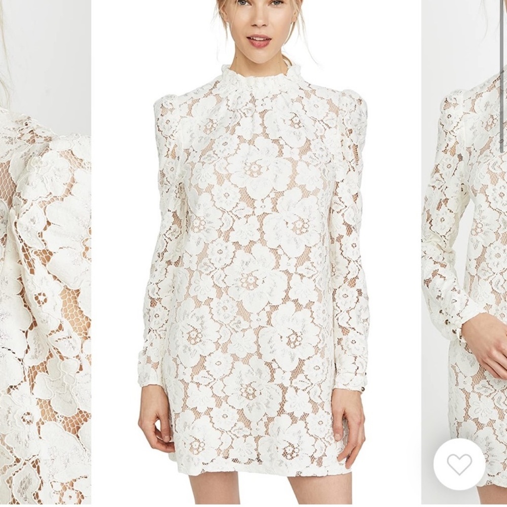 WAYF Emma Puff Sleeve Lace Dress XXS Romantic Cottage Regency NWOT